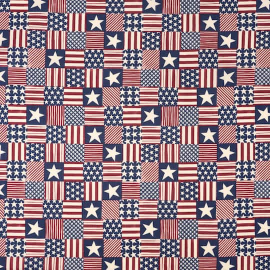 SINGER Patch Stars Stripes Cotton Fabric